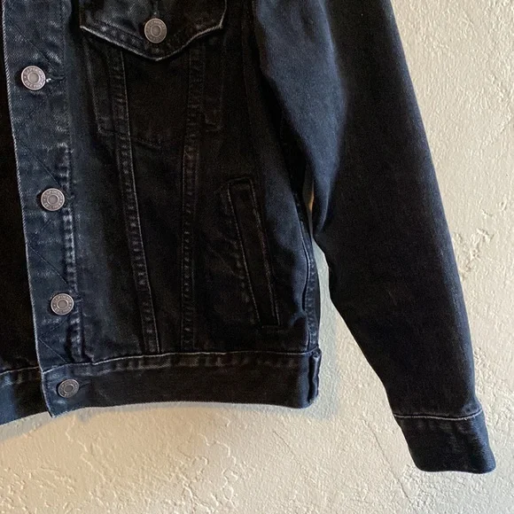 GAP Kids Icon Black Denim Jacket Size Large 10-11y - Picture 6 of 9